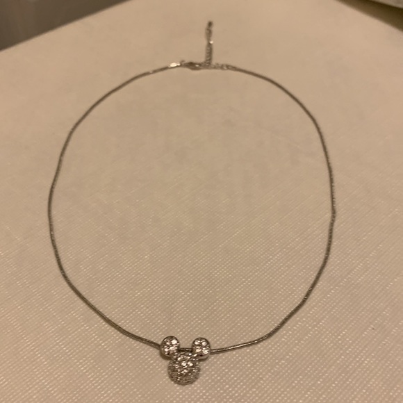 Disney Mickey Mouse Silver rhinestone 18 inch necklace - Picture 4 of 12